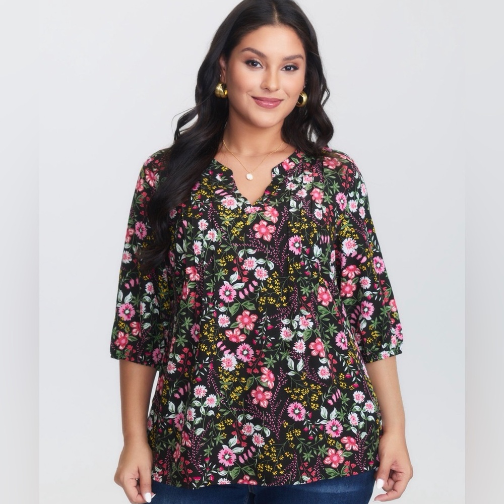 BloomChic Black Floral Blouse